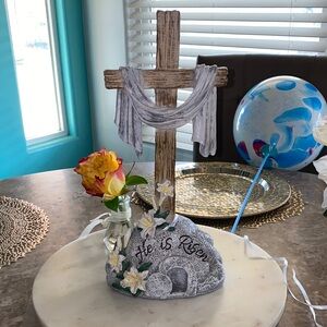 “He is Risen” Decorative Cross